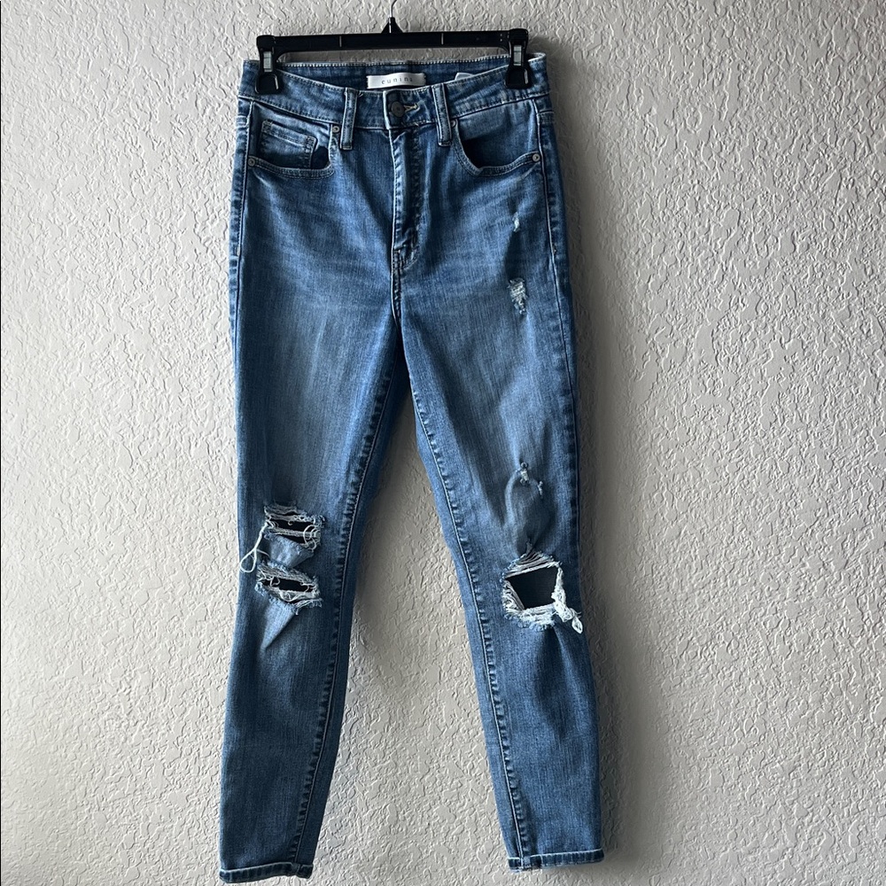 Eunina Light Blue Distressed Skinny Jeans